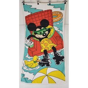 Vintage Disney Mickey Mouse Beach Towel 100% Cotton Brazil Pool Float Duckling